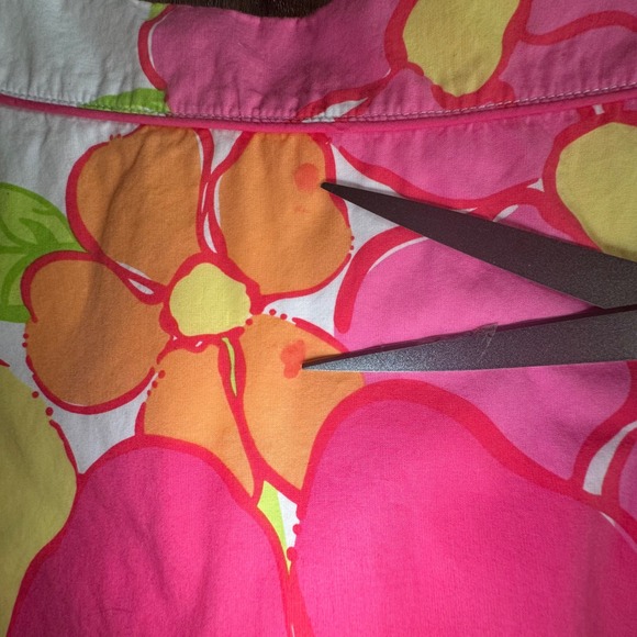 Lilly Pulitzer Floral Skirt Bright Pink Orange Yellow‎ Garden Party Cotton - Picture 6 of 9